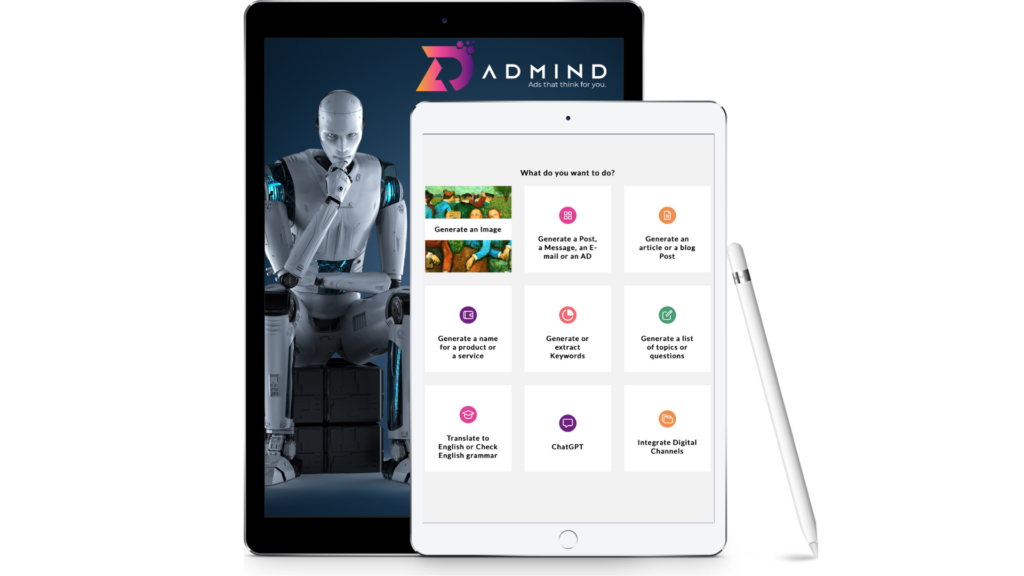 AdMind .ai admind ai generatore di immagini creatore di immagini generatore di contenuti creatore di contenuti ai